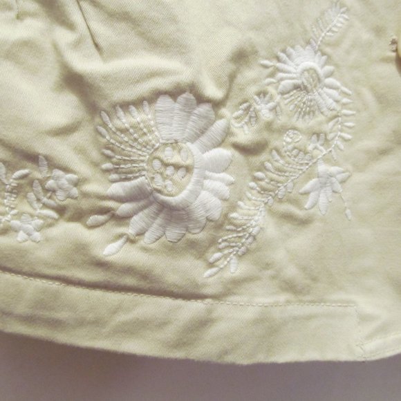 Denim & Co Embroidered Jacket w White Flowers - Picture 6 of 12